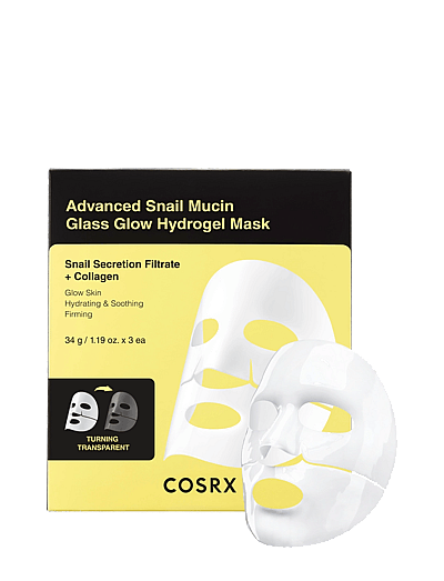 Cosrx Advanced Snail Mucin Glass Glow Hydrogel Mask 34 G X 3 Ea - Sheet Maske