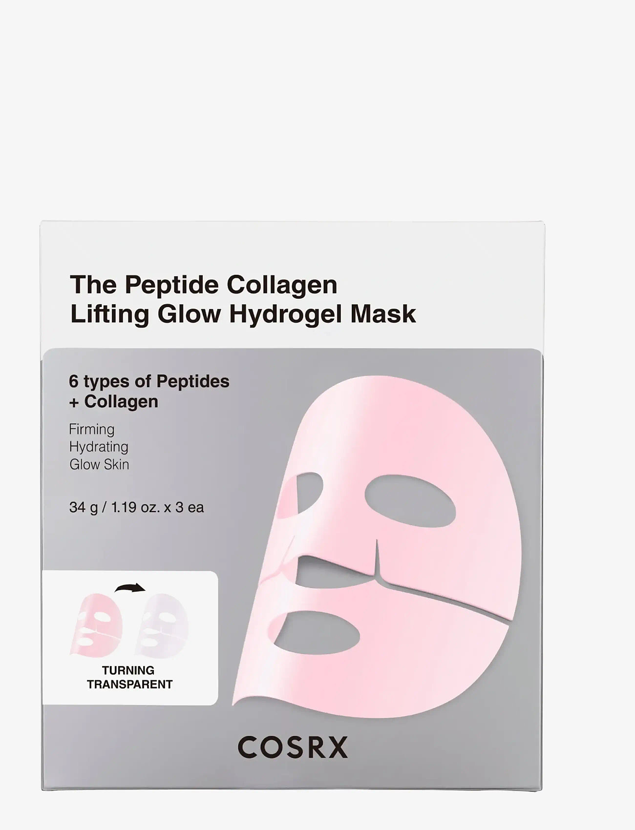 COSRX COSRX The Peptide Collagen Lifting Glow Hydrogel Mask 3ea - Andlitsmaskar - CLEAR / undefined