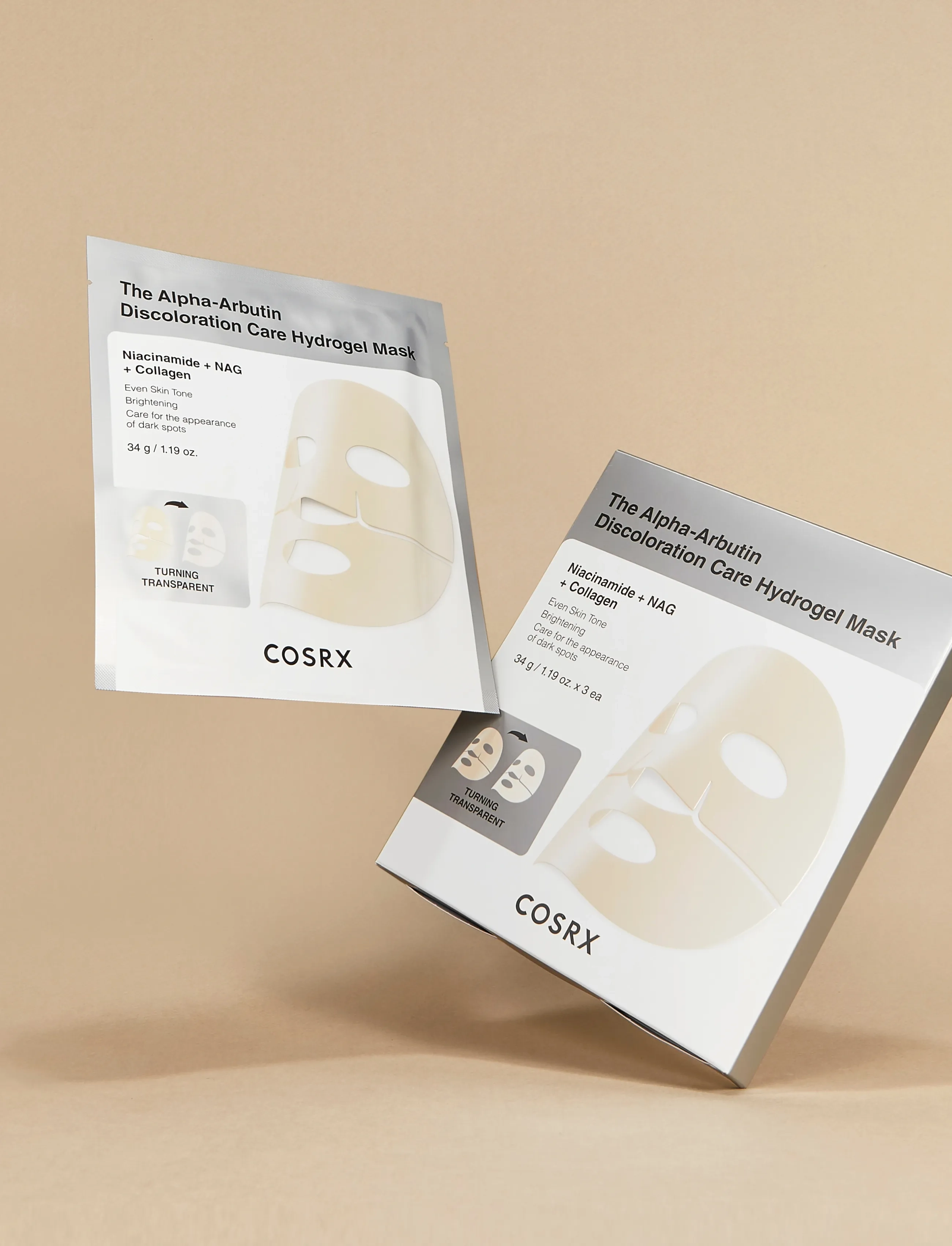 COSRX - COSRX The Alpha-Arbutin Discoloration Care Hydrogel Mask 3ea - sheet masks - clear - 3