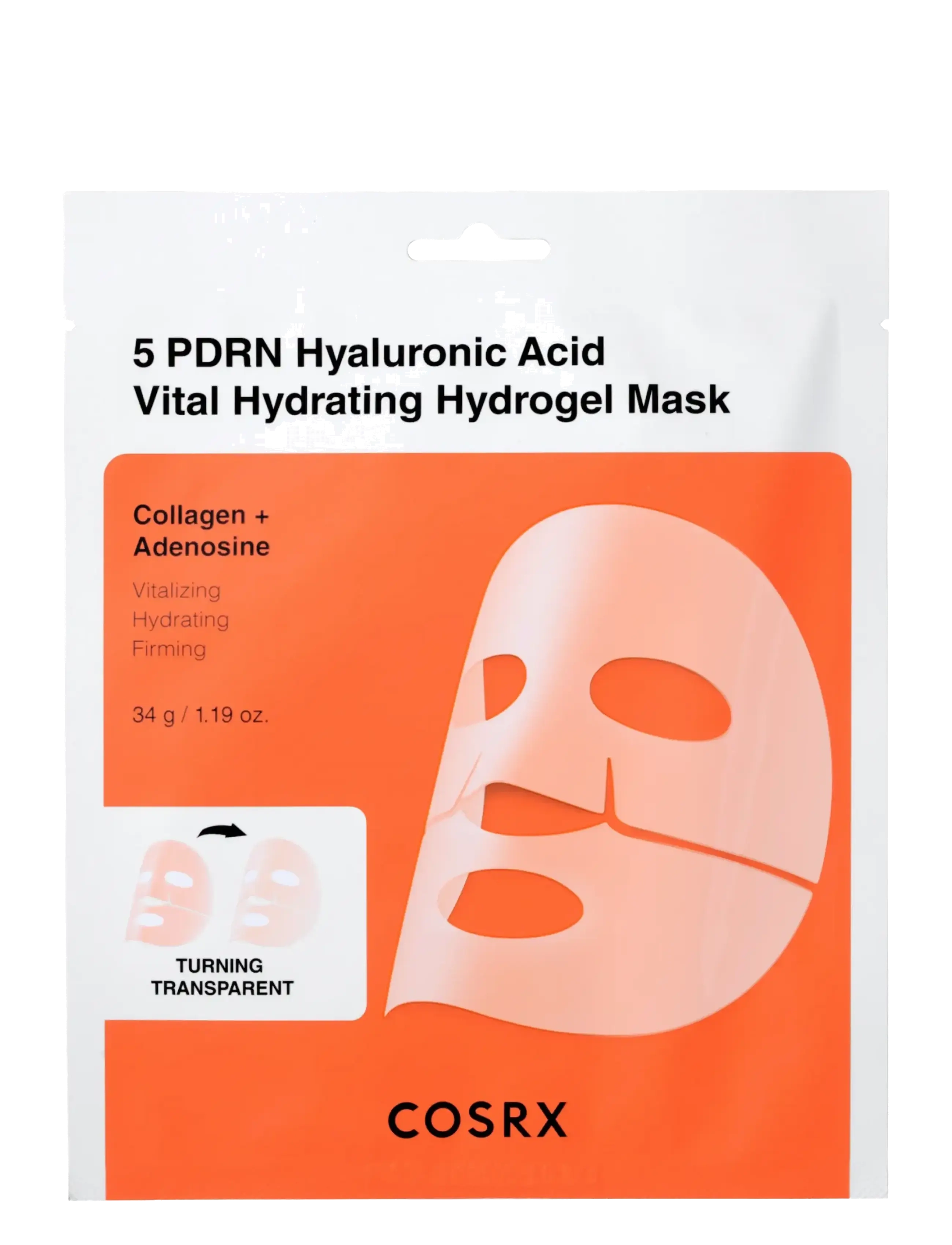 COSRX 5 PDRN Hyyaluronic Acid Vita Hydrating Hydrogel Mask - Hudpleje - WHITE / clear