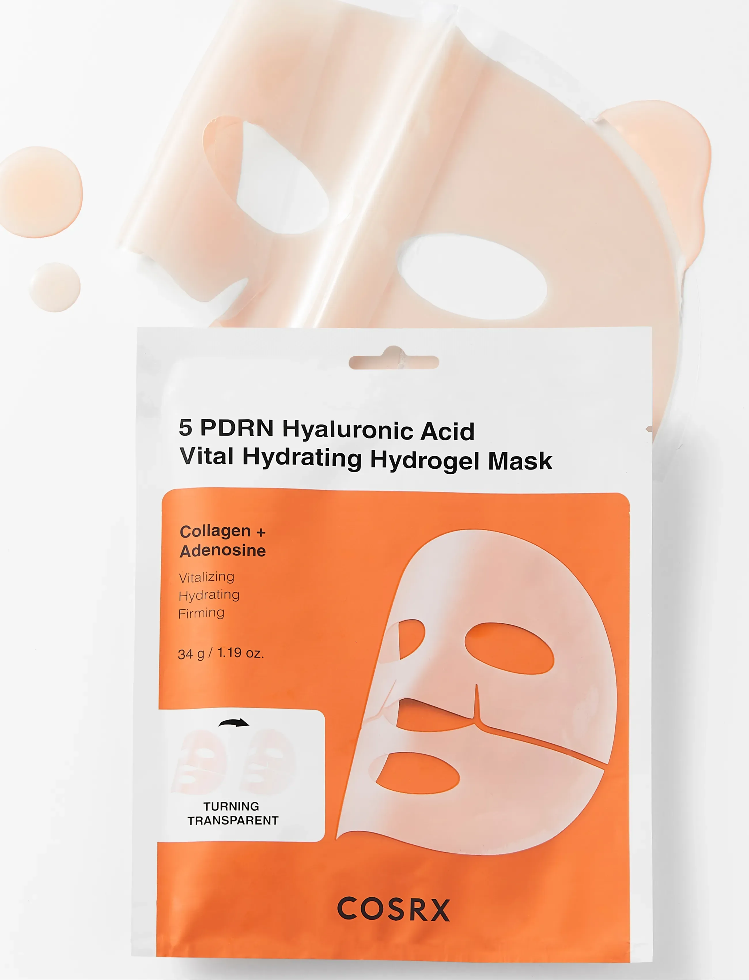 COSRX - 5 PDRN Hyyaluronic Acid Vita Hydrating Hydrogel Mask - sheet masks - white - 0