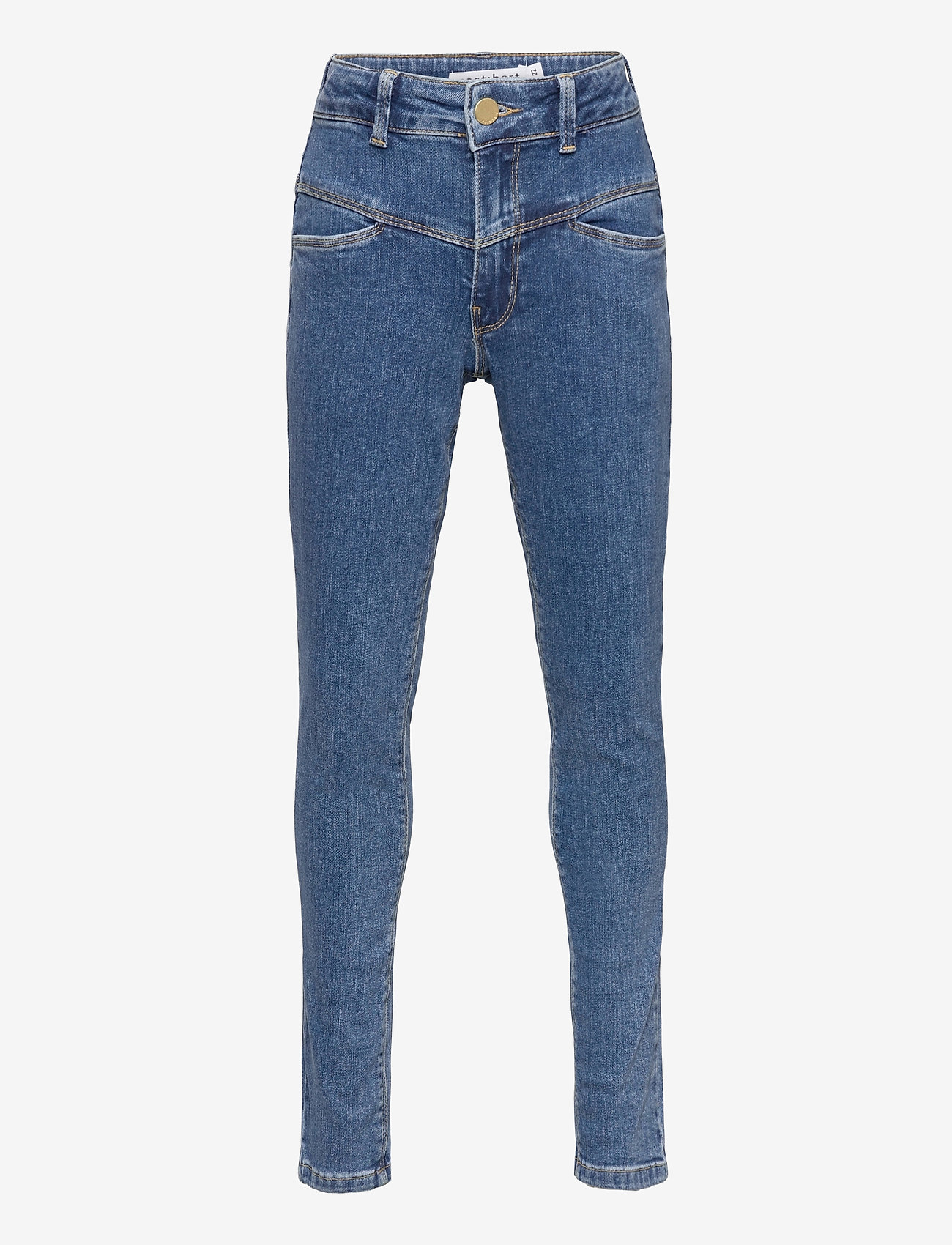 Costbart - KERRY HIGH WAIST JEANS MEDIUM BLUE WASH - medium blue denim wash - 0