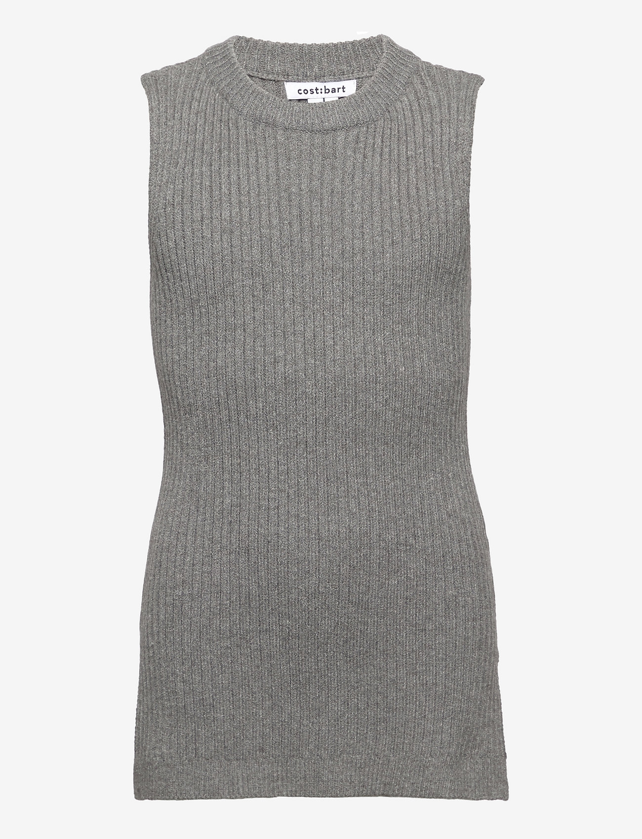 Costbart - CBPenny Long Knitted Slipover - westen - grey melange - 0