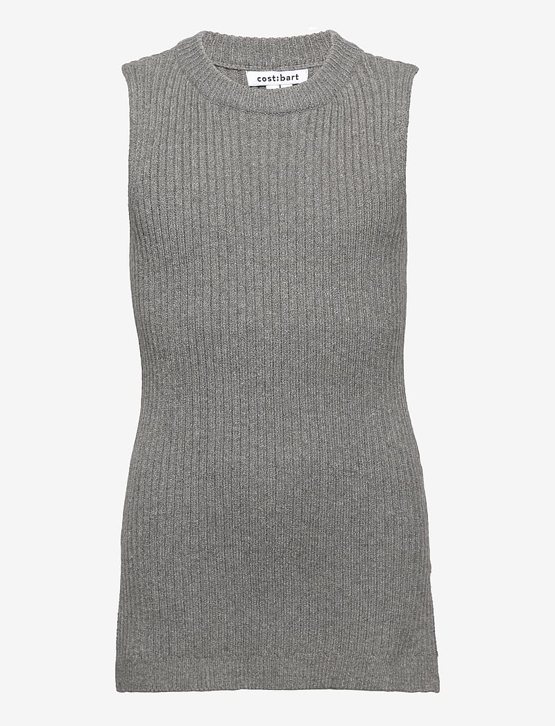 Costbart - CBPenny Long Knitted Slipover - veste - grey melange - 0