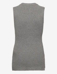 Costbart - CBPenny Long Knitted Slipover - vests - grey melange - 1