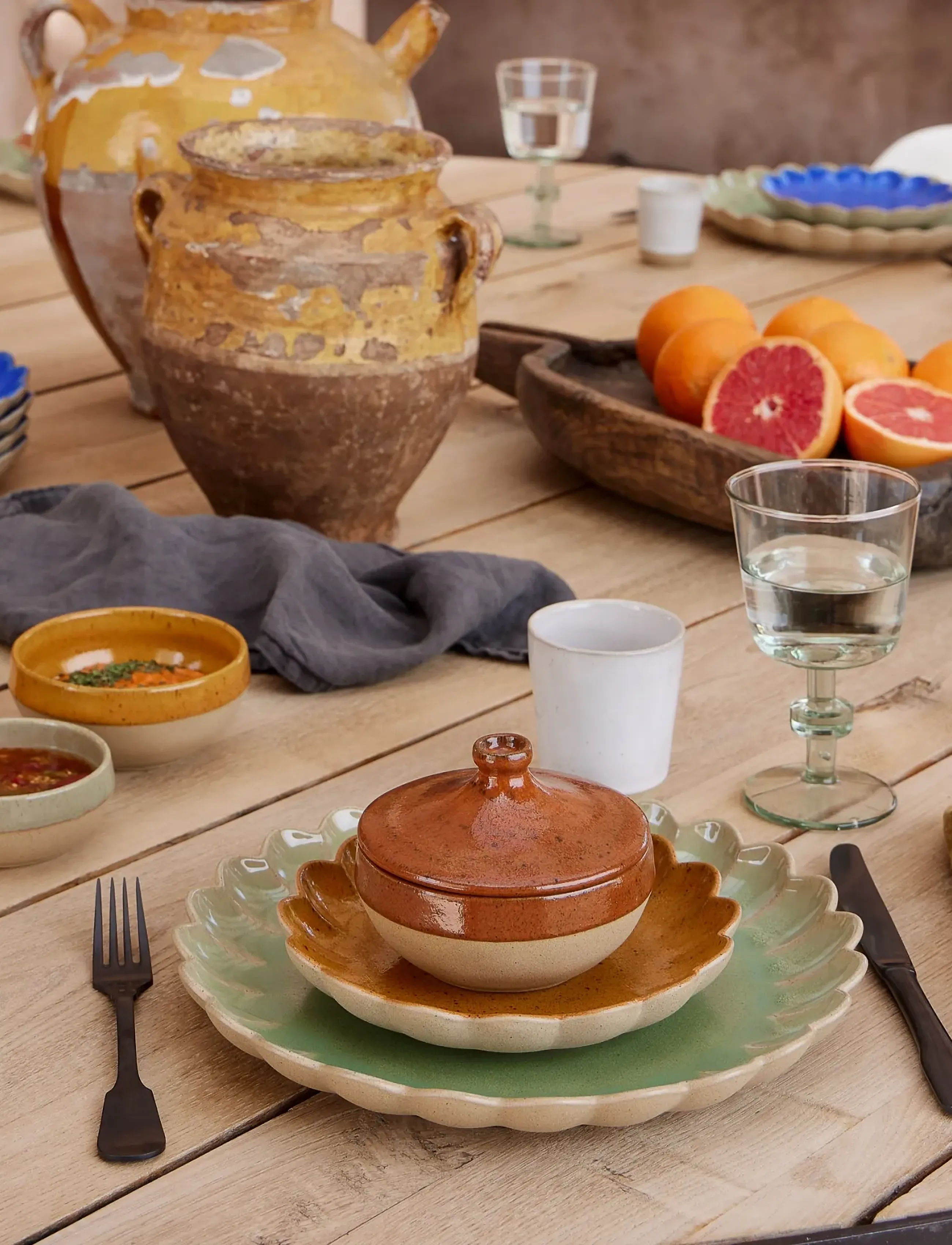 Costa Nova Marrakesh Middagstallerken, Ø 27.6 cm, Plates, Grün - Dinner Homeware