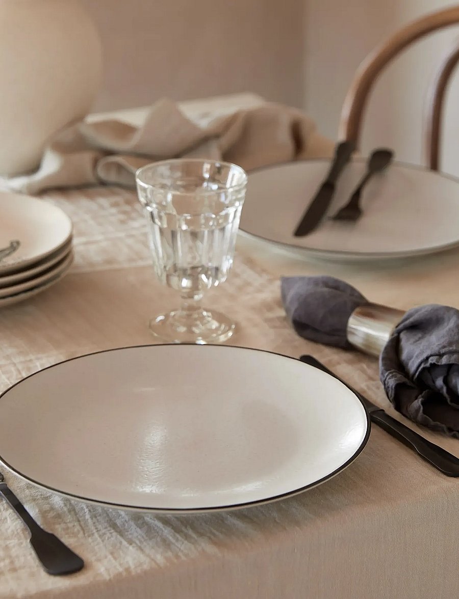 Costa Nova - Augusta Plate 28 cm - speiseteller - natural / black - 0