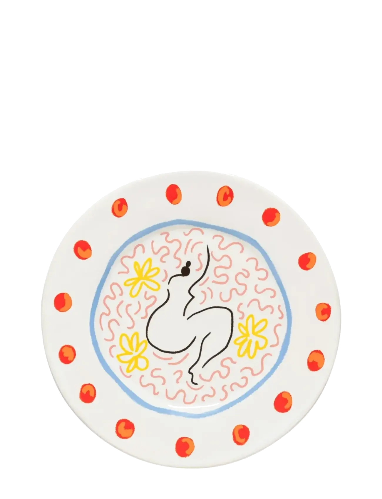 Summmer bliss salad/dessert plate Lady - MULTI