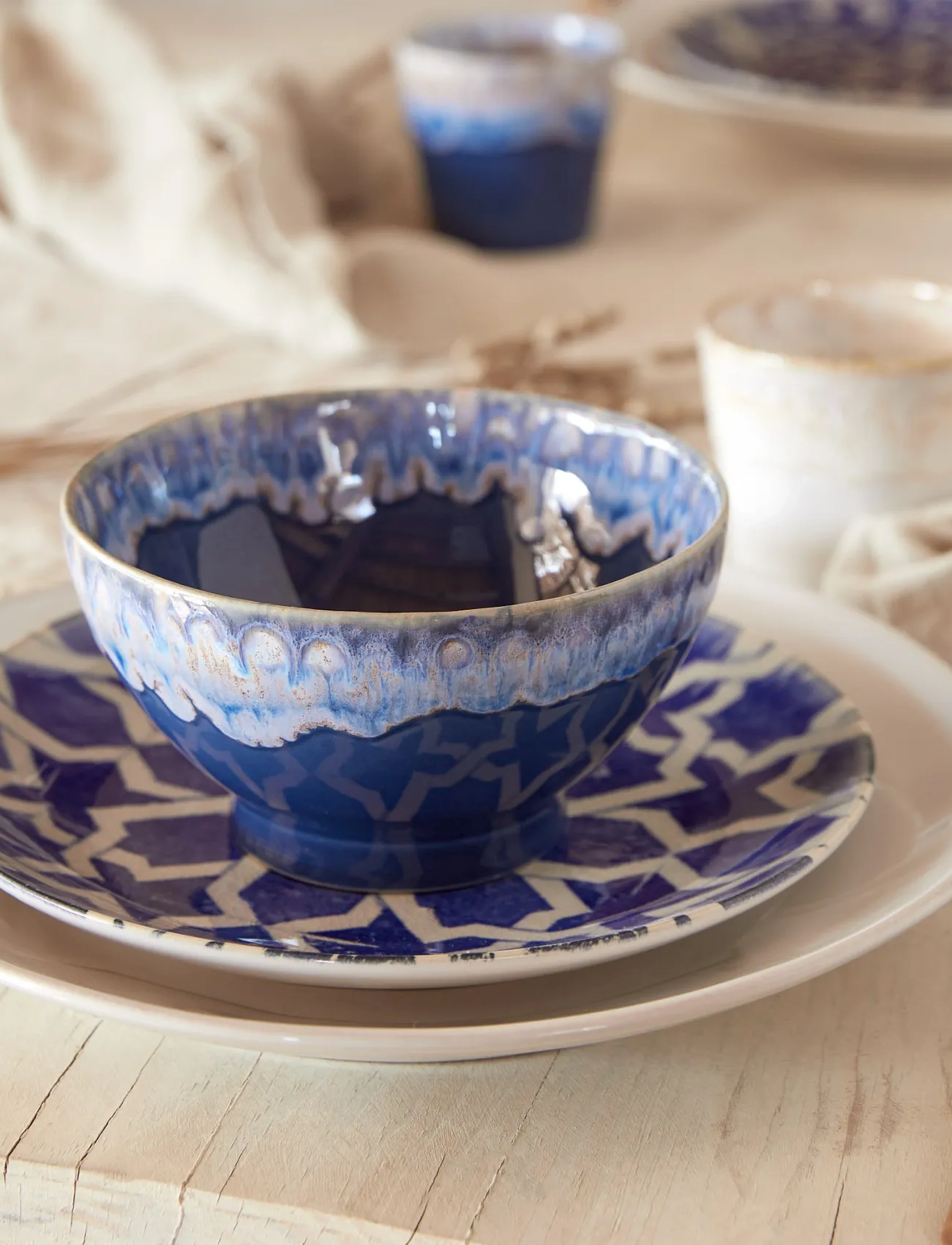Costa Nova Grespresso Latte-Skål 4-P, Ø 14.5 cm, Bowls, Blau - Breakfast Homeware