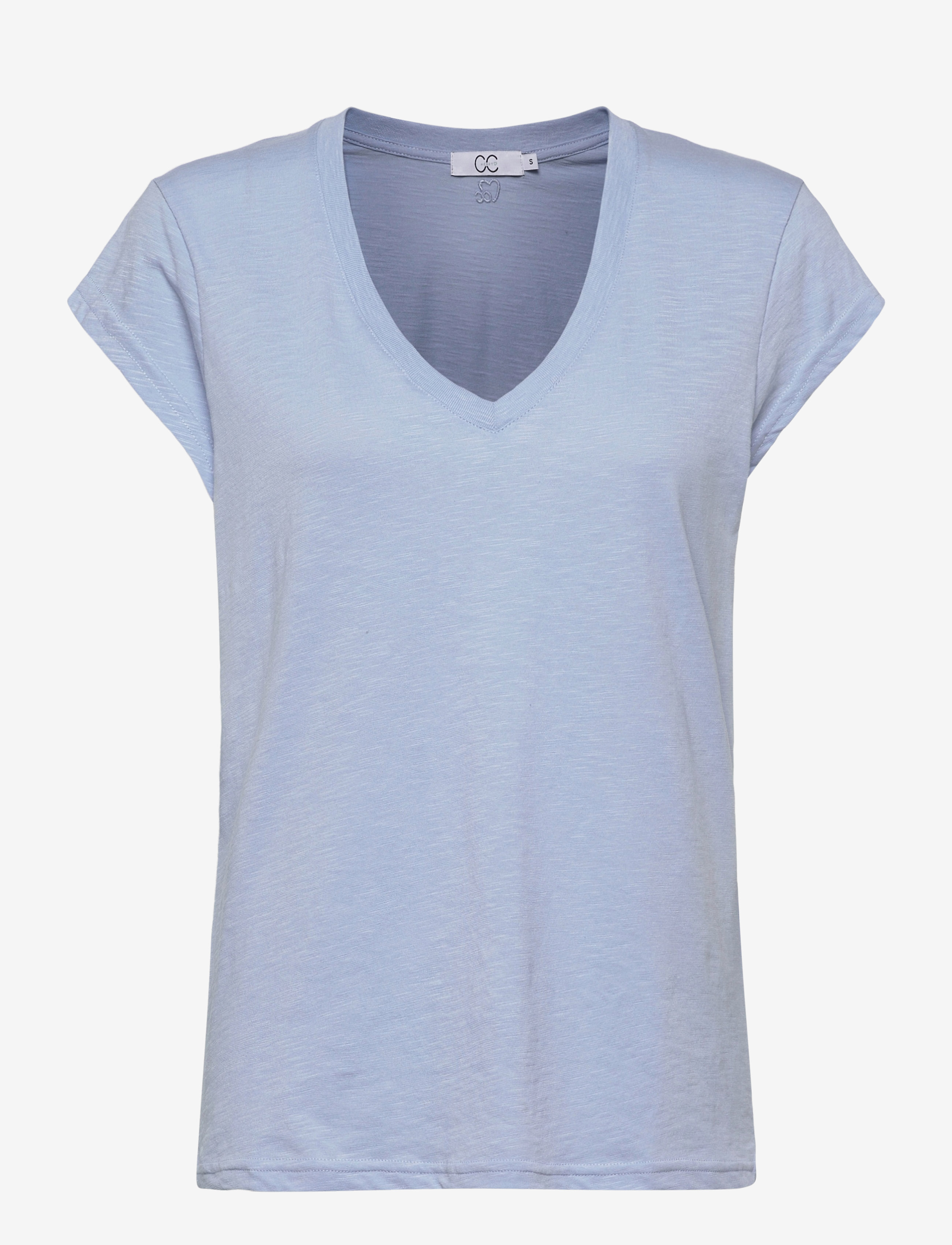 Coster Copenhagen Cc Heart Basic V-Neck T-Shirt, XS, Blue, T-Shirts & Toppe > Kortærmede, Dame