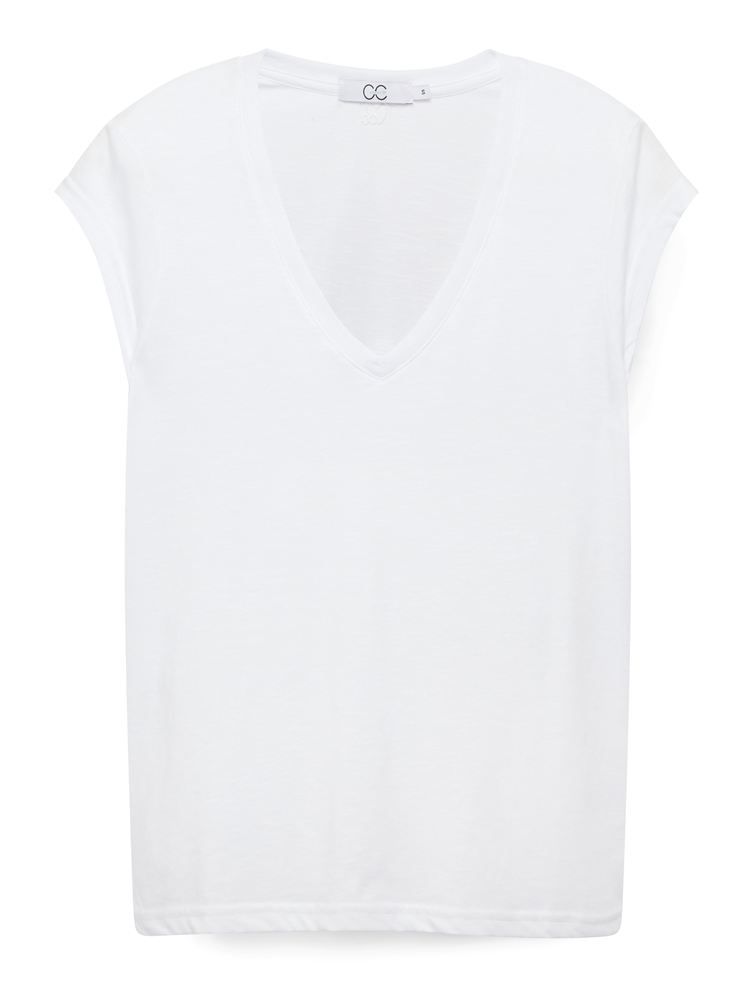 Coster Copenhagen Cc Heart Basic V-Neck T-Shirt, XL, White, T-Shirts & Toppe > Kortærmede, Dame