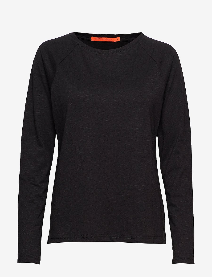 Coster Copenhagen - CC Heart long sleeve t-shirt - langärmlige tops - black - 0