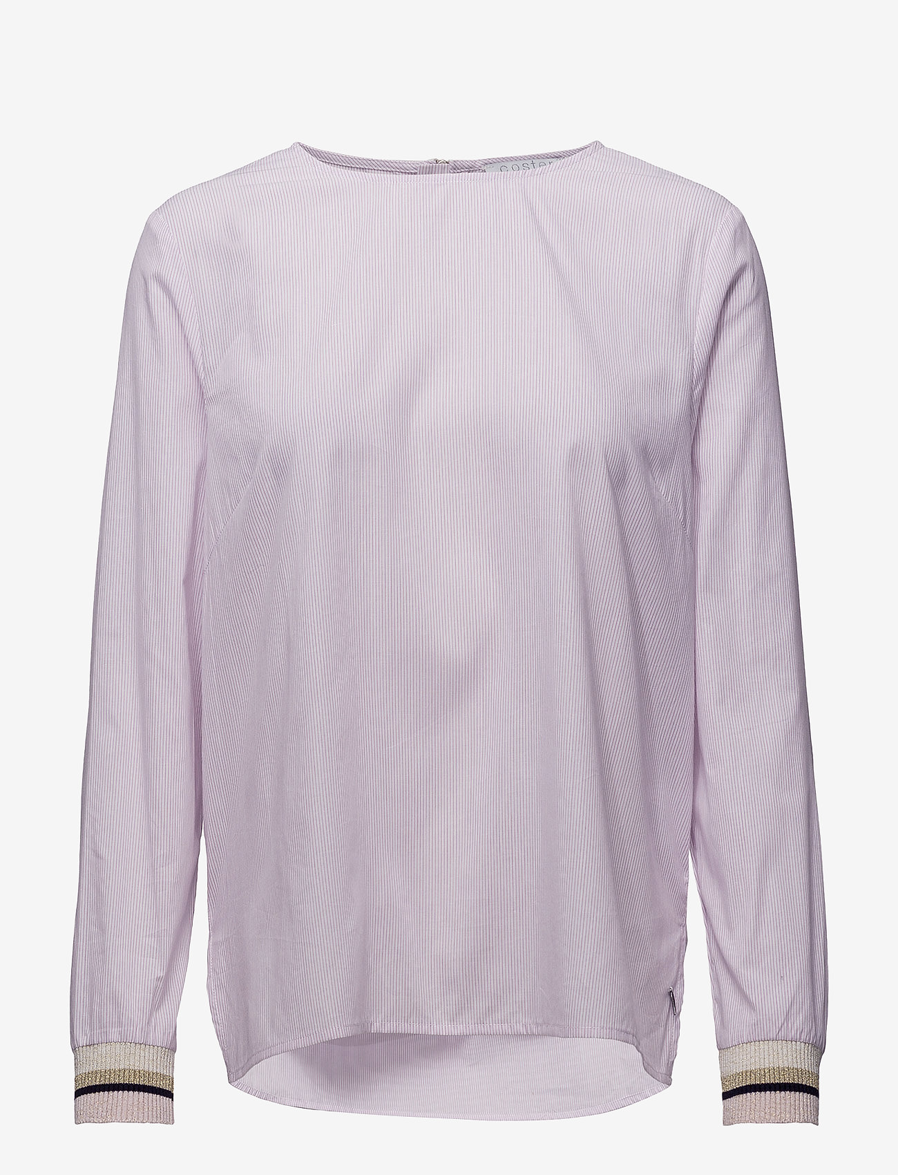 Coster Copenhagen - Striped shirt blouse w. rib - white and rose stripe - 0