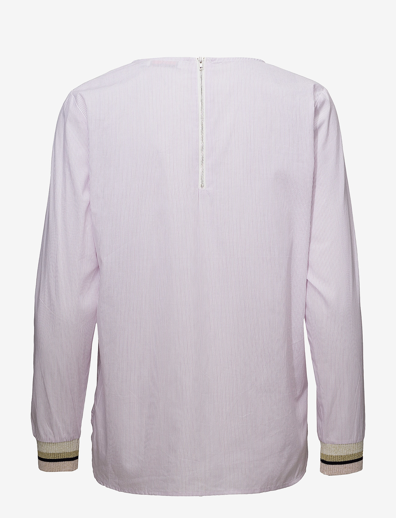 Coster Copenhagen - Striped shirt blouse w. rib - white and rose stripe - 1
