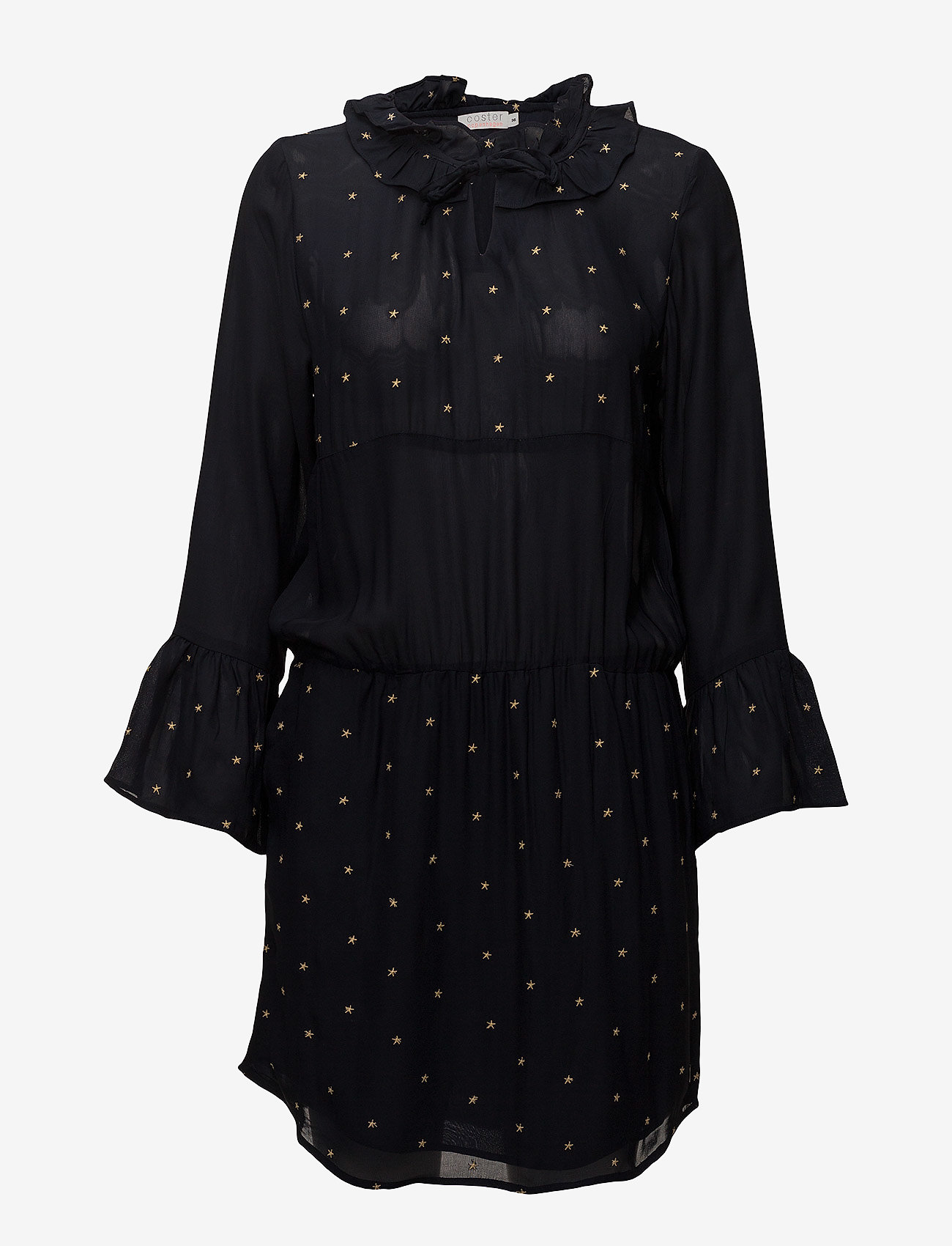 Coster Copenhagen - Dress w. embroidered stars - dark blue w gold stars - 0