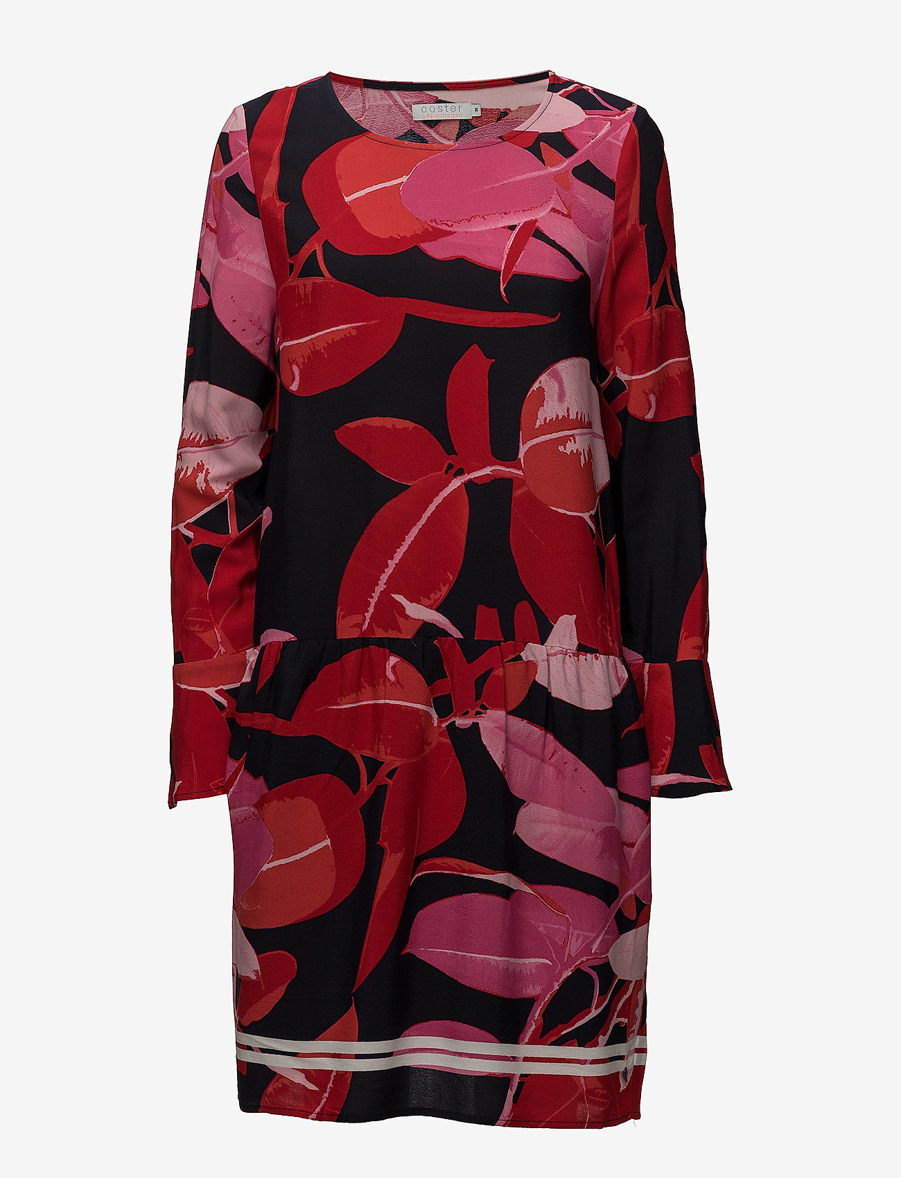 Coster Copenhagen - Moss crepe dress w. Branch print & - minikleidid - branch print and dark blue - 0