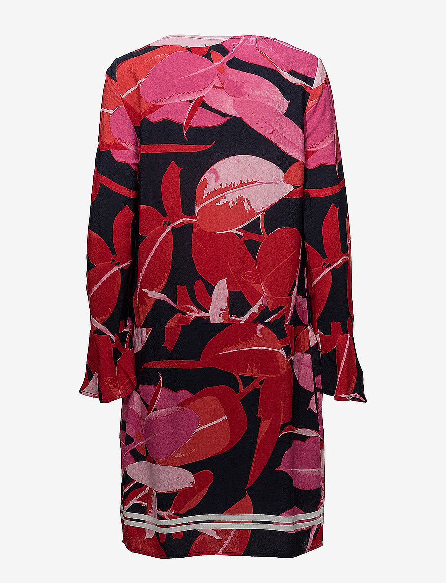 Coster Copenhagen - Moss crepe dress w. Branch print & - kurze kleider - branch print and dark blue - 1
