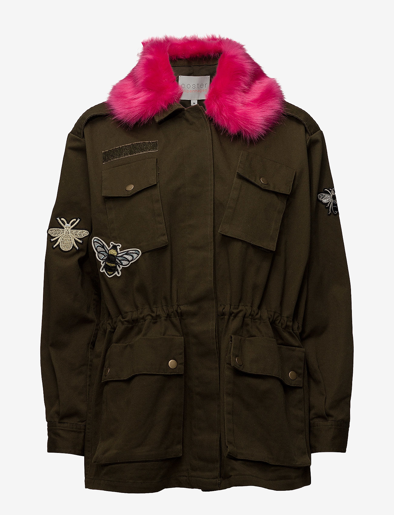 Coster Copenhagen - Canvas army jacket w. fur collar & - army green - 1
