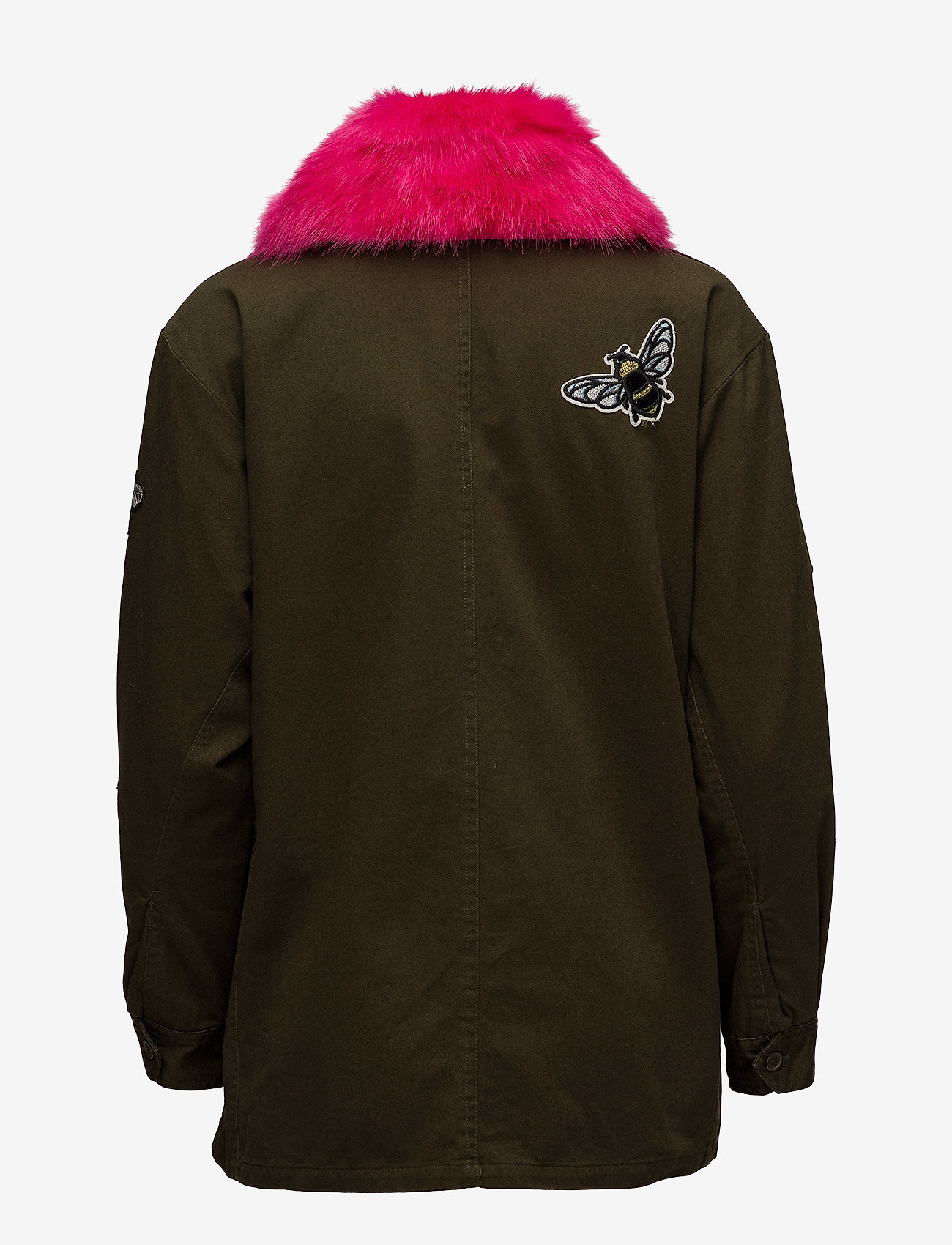Coster Copenhagen - Canvas army jacket w. fur collar & - army green - 3