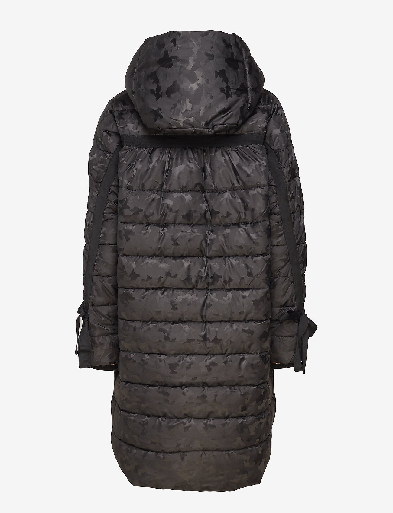 Coster Copenhagen - Long coat in faux down look w. camo - black - 2