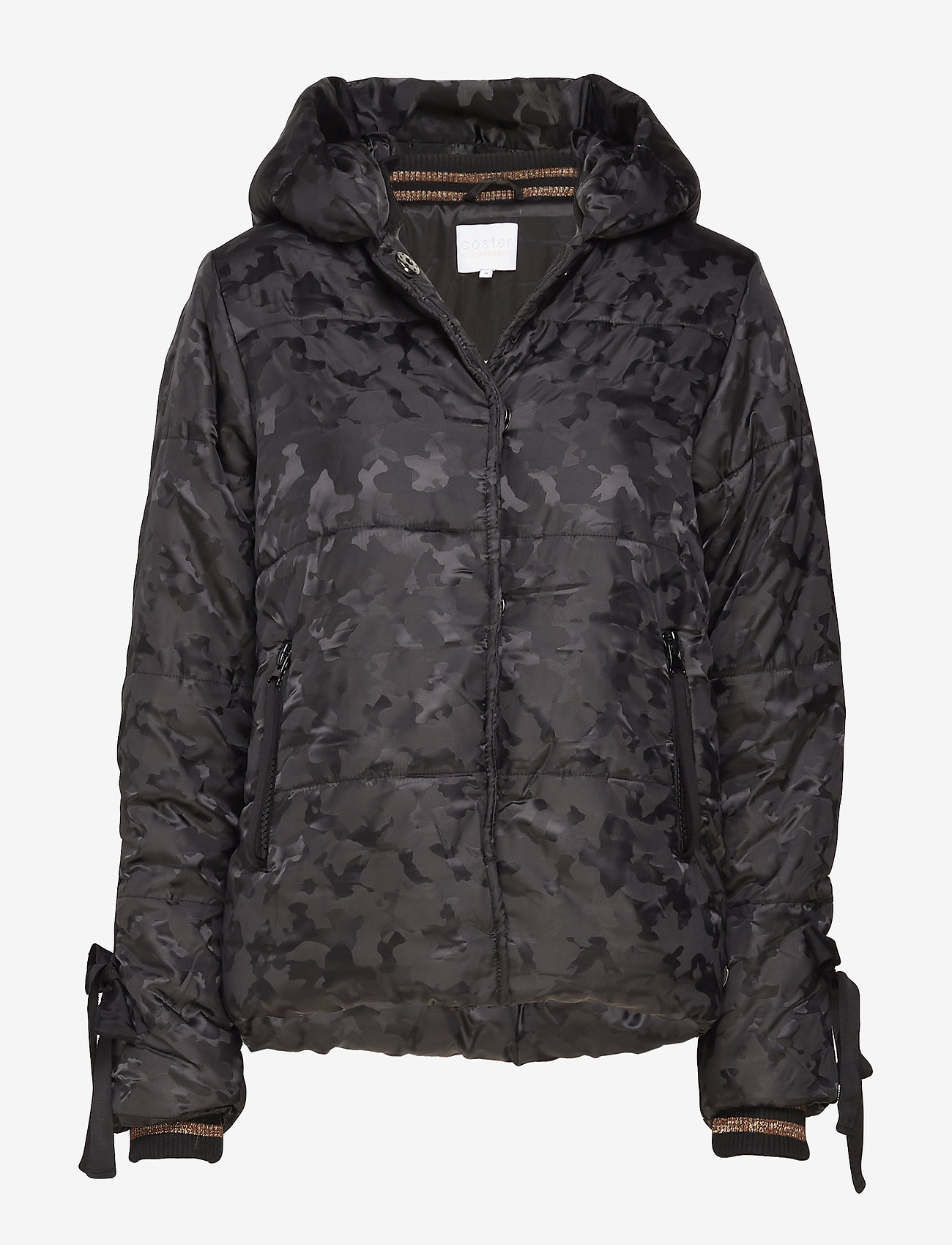 Coster Copenhagen - Jacket in faux down w. camouflage - black - 0