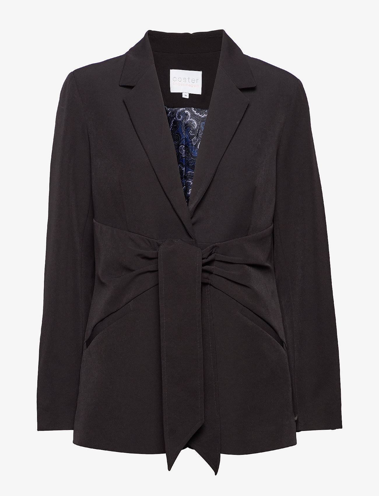 Coster Copenhagen - Suit jacket w. tie detail - vakarėlių drabužiai išparduotuvių kainomis - black - 0