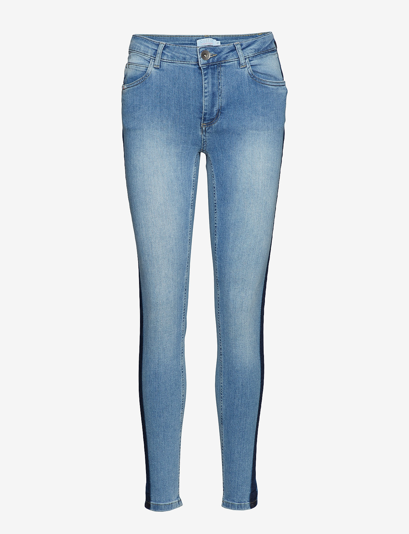 Coster Copenhagen - Jeans  slim 7/8 w. toned stripe - aptempti džinsai - sky indigo - 0