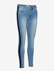 Coster Copenhagen - Jeans  slim 7/8 w. toned stripe - slim fit -farkut - sky indigo - 3