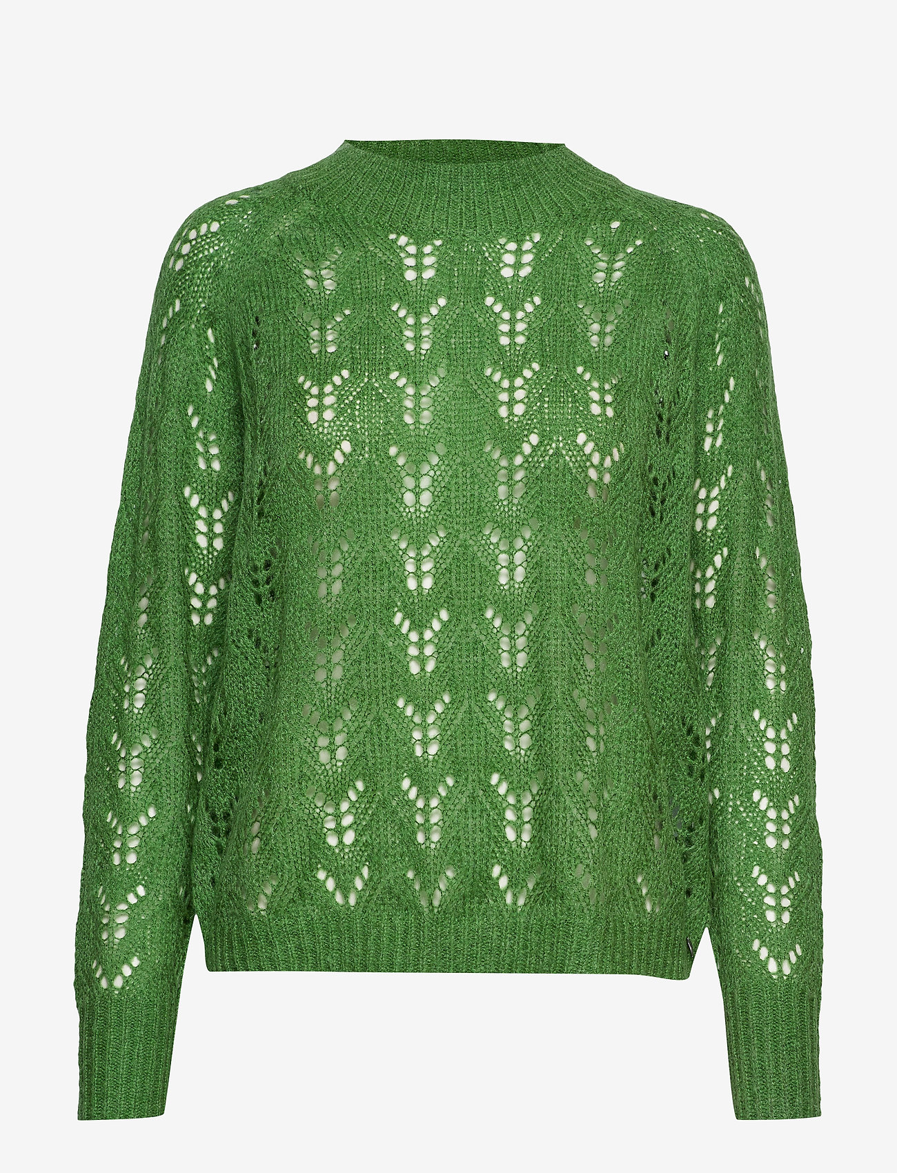 Knit w. hole pattern - FORREST GREEN