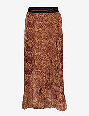 Coster Copenhagen - Skirt w. pyton print and frill - midi kjolar - nomade pyton - 0