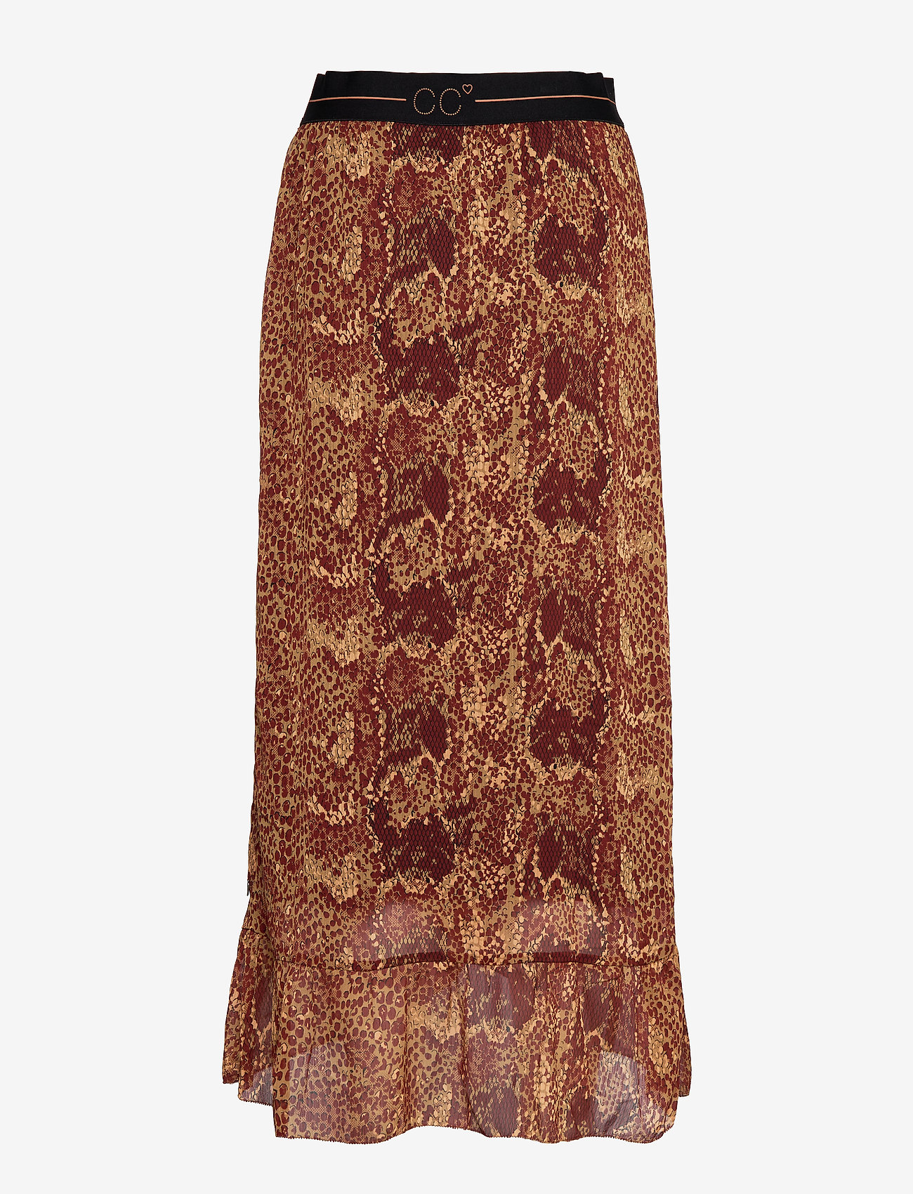 Coster Copenhagen - Skirt w. pyton print and frill - midi nederdele - nomade pyton - 1