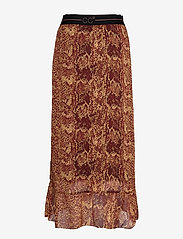 Coster Copenhagen - Skirt w. pyton print and frill - midi skirts - nomade pyton - 1