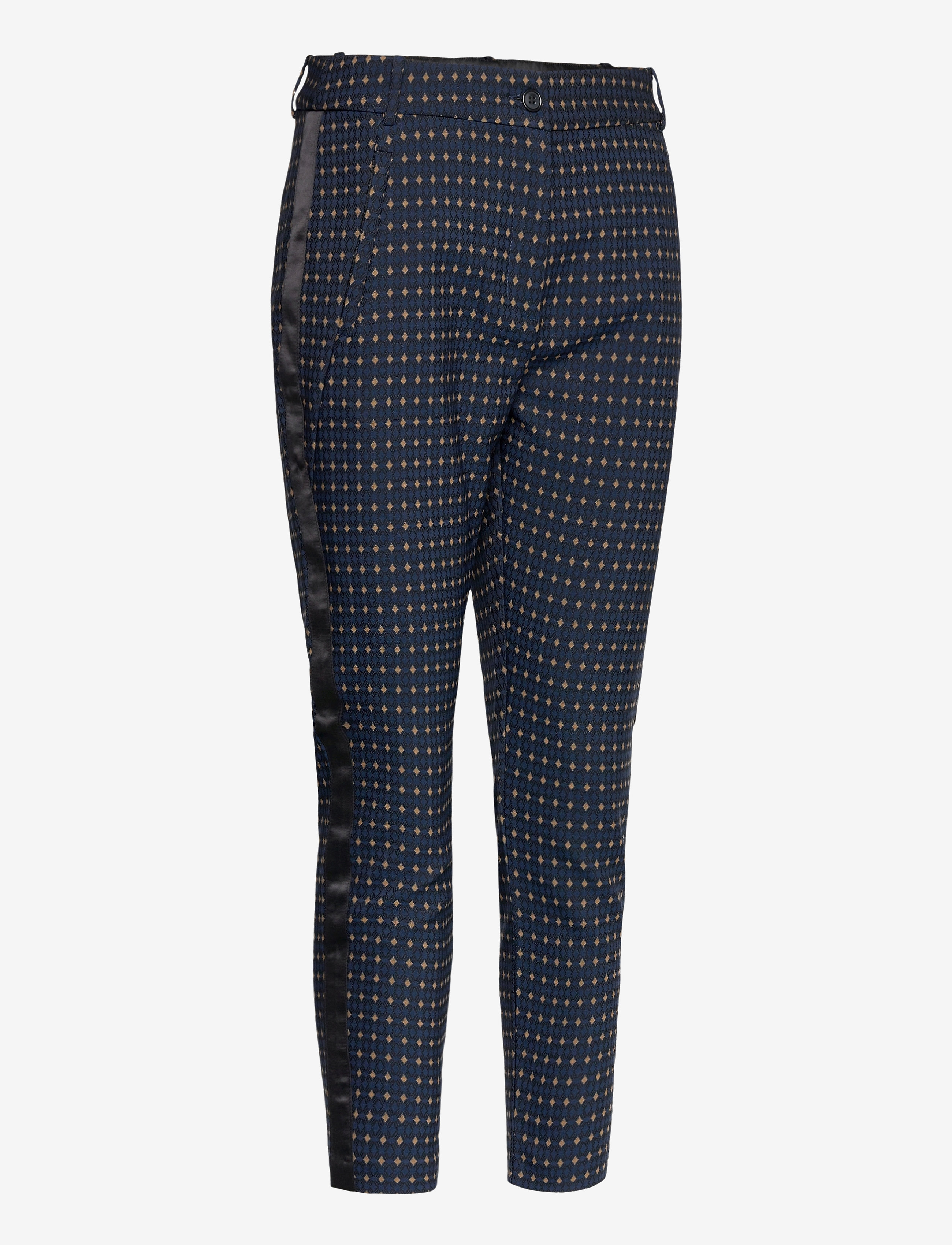 Coster Copenhagen - Pants in jaquard - Stella - slim fit trousers - black - 3