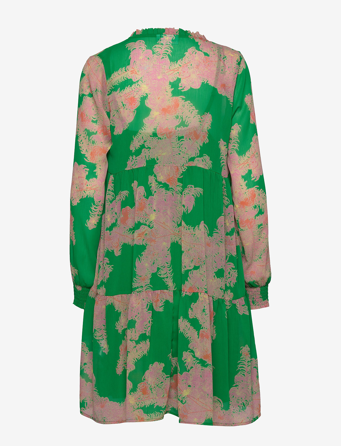 Coster Copenhagen - Dress w. frill detail at neck - feather bloom green - 1