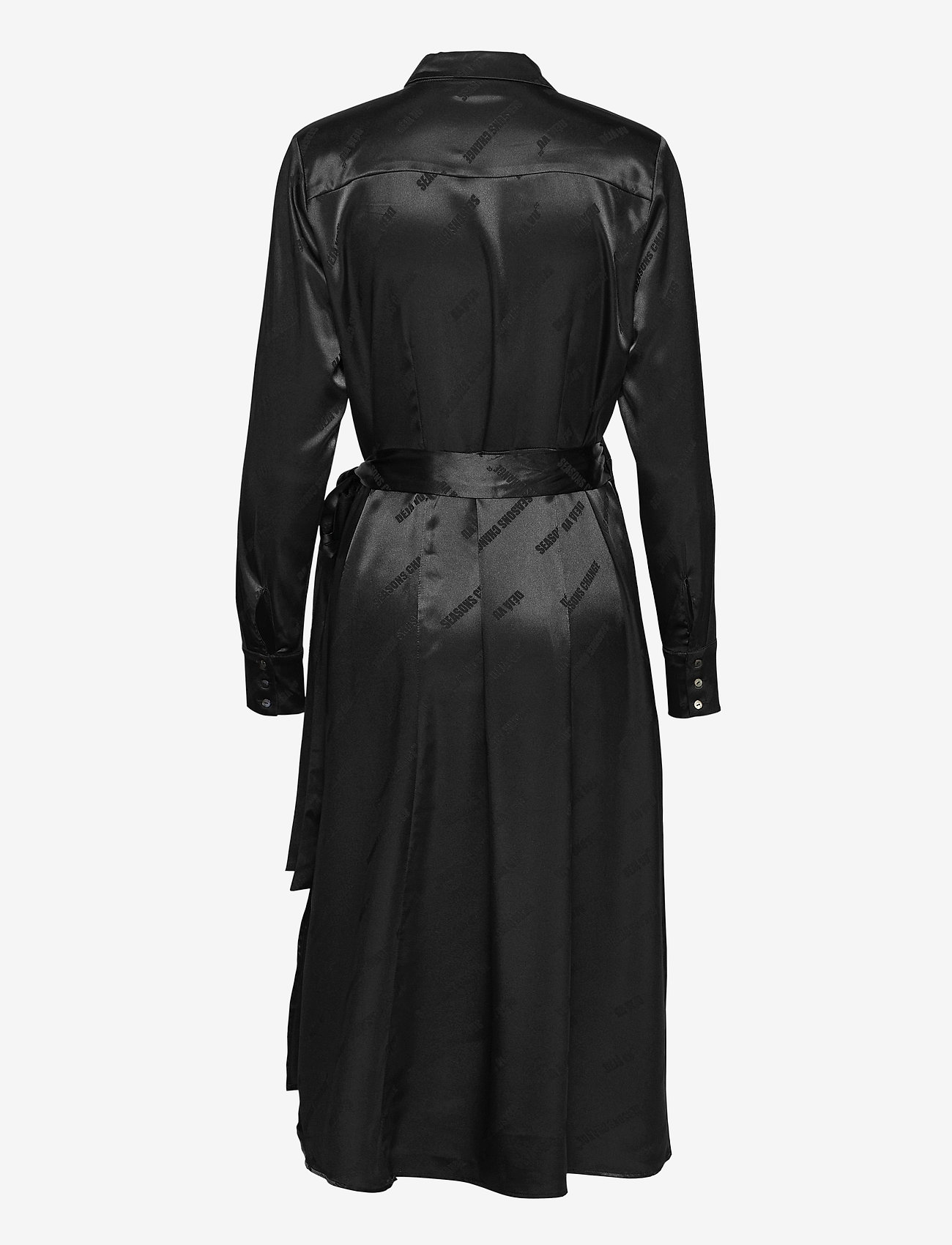 Coster Copenhagen - Dress w. belt - skjortklänningar - black - 1