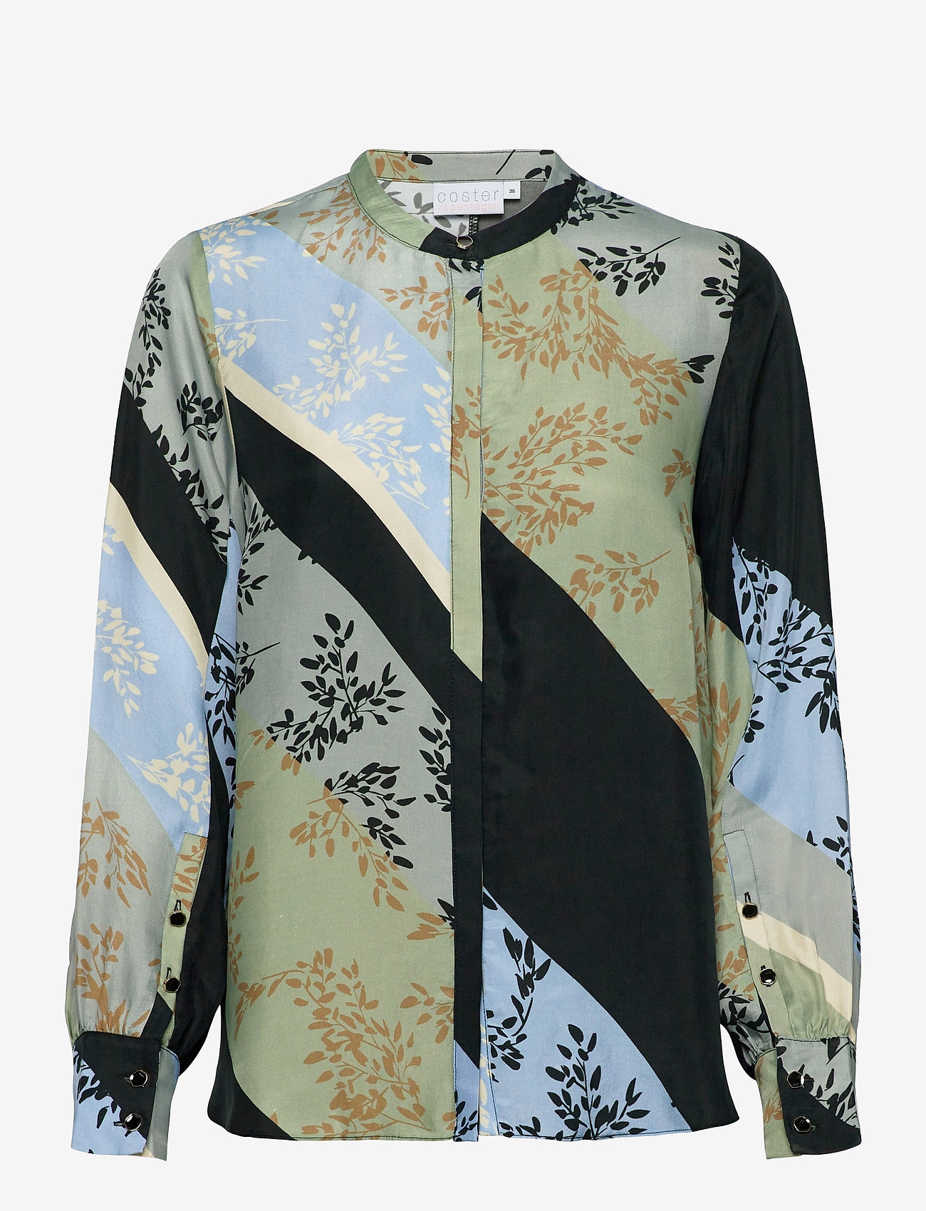 Coster Copenhagen - Blouse in cupro w. buttons - diagonal flower print - 0