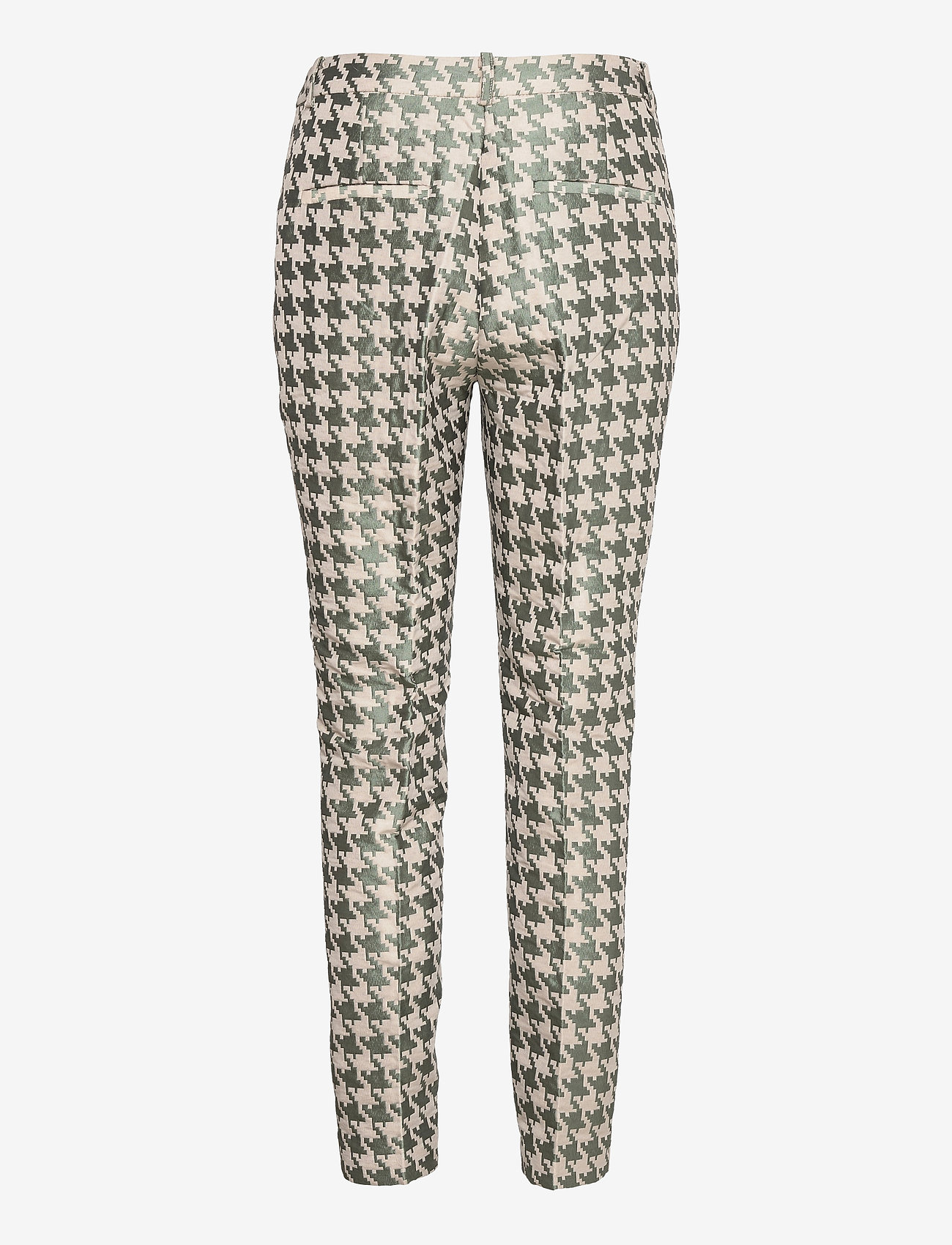 Coster Copenhagen - Pants in houndtooth jacquard LUCIA FIT - houndstooth green - 1