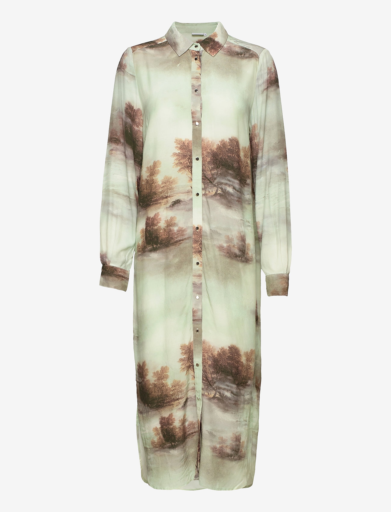 Coster Copenhagen - Shirt dress w. tie string - misty forest print - 2