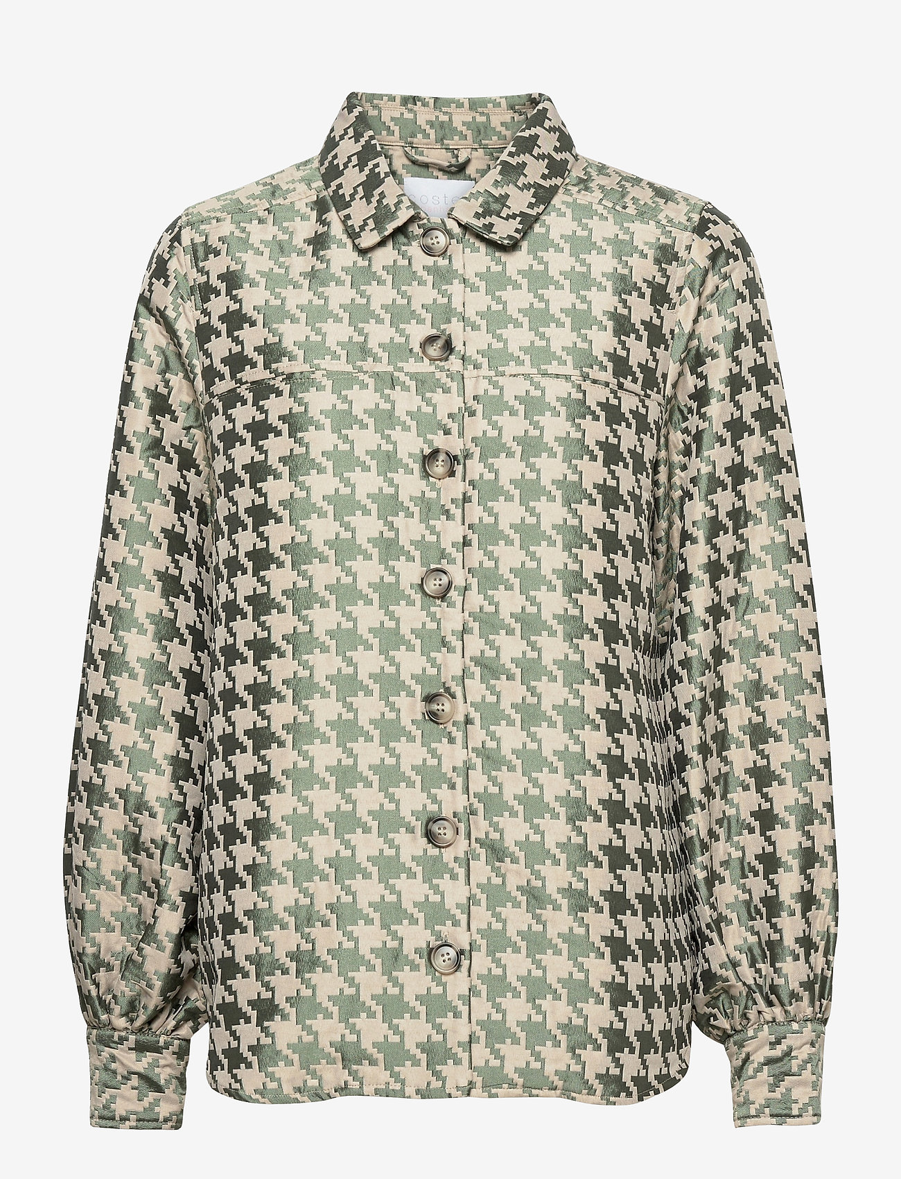 Coster Copenhagen - Jacket in houndstooth jacquard - houndstooth green - 0