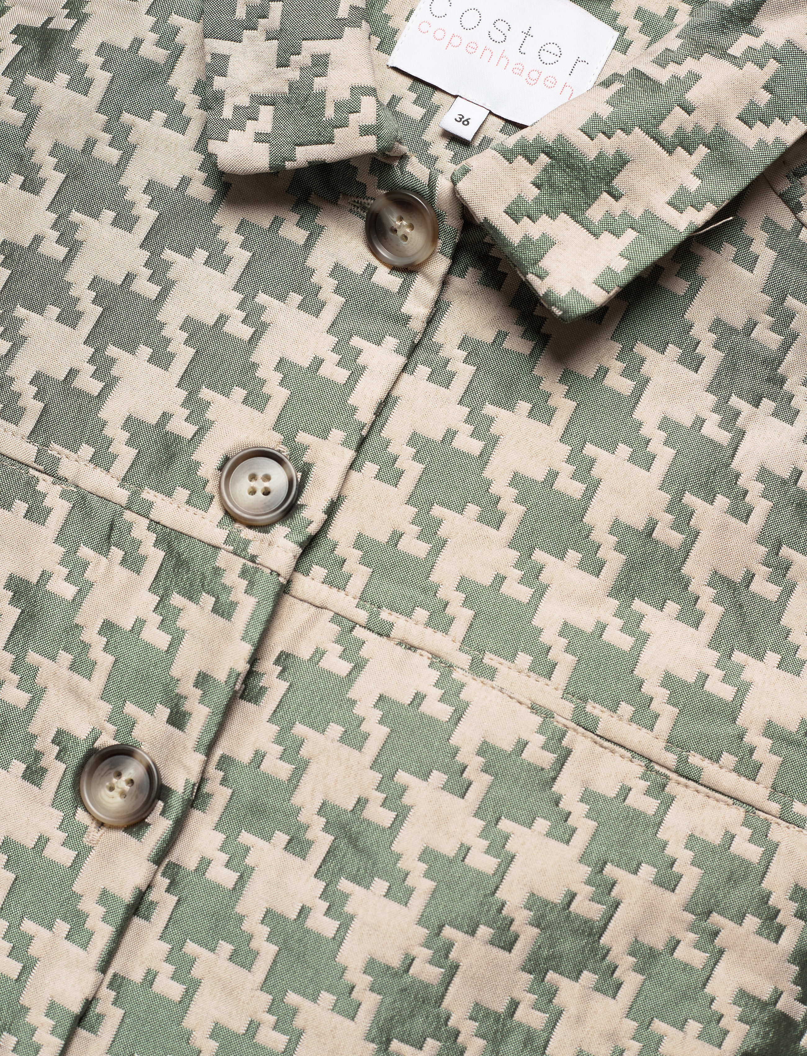 Coster Copenhagen - Jacket in houndstooth jacquard - houndstooth green - 2