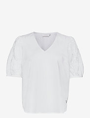 Blouse in bubble quality with volum - WHITE