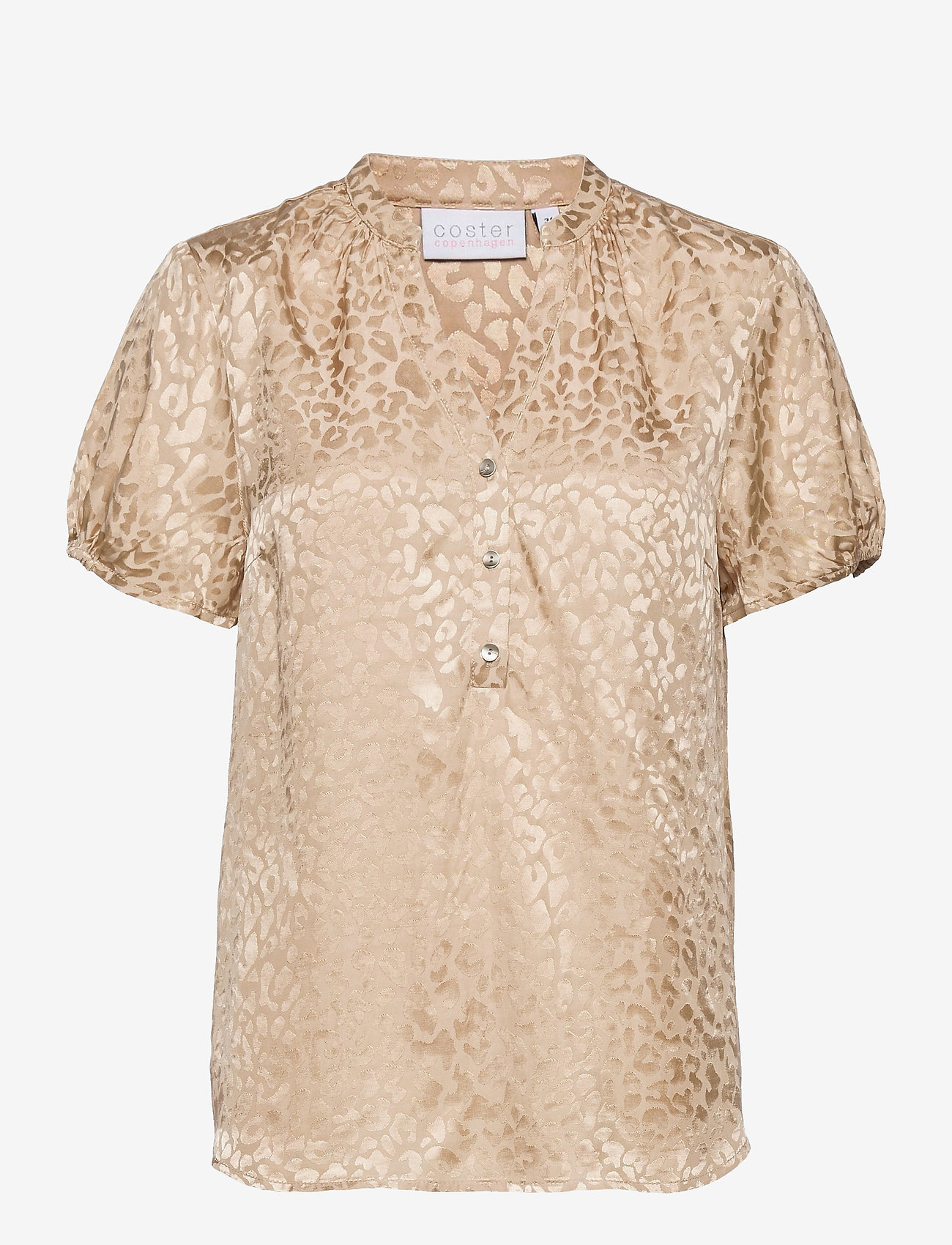 Coster Copenhagen - Blouse in leopard jacquard w. short - vanilla - 0