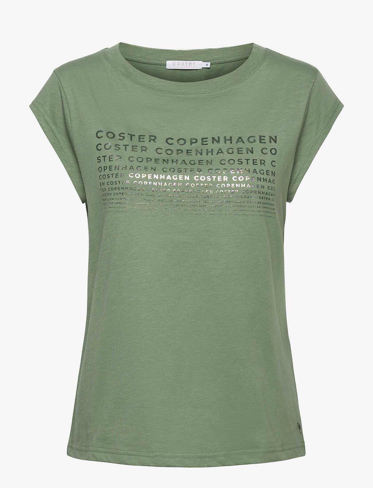 Coster Copenhagen - T-shirt w. holographic print - mineral green - 0