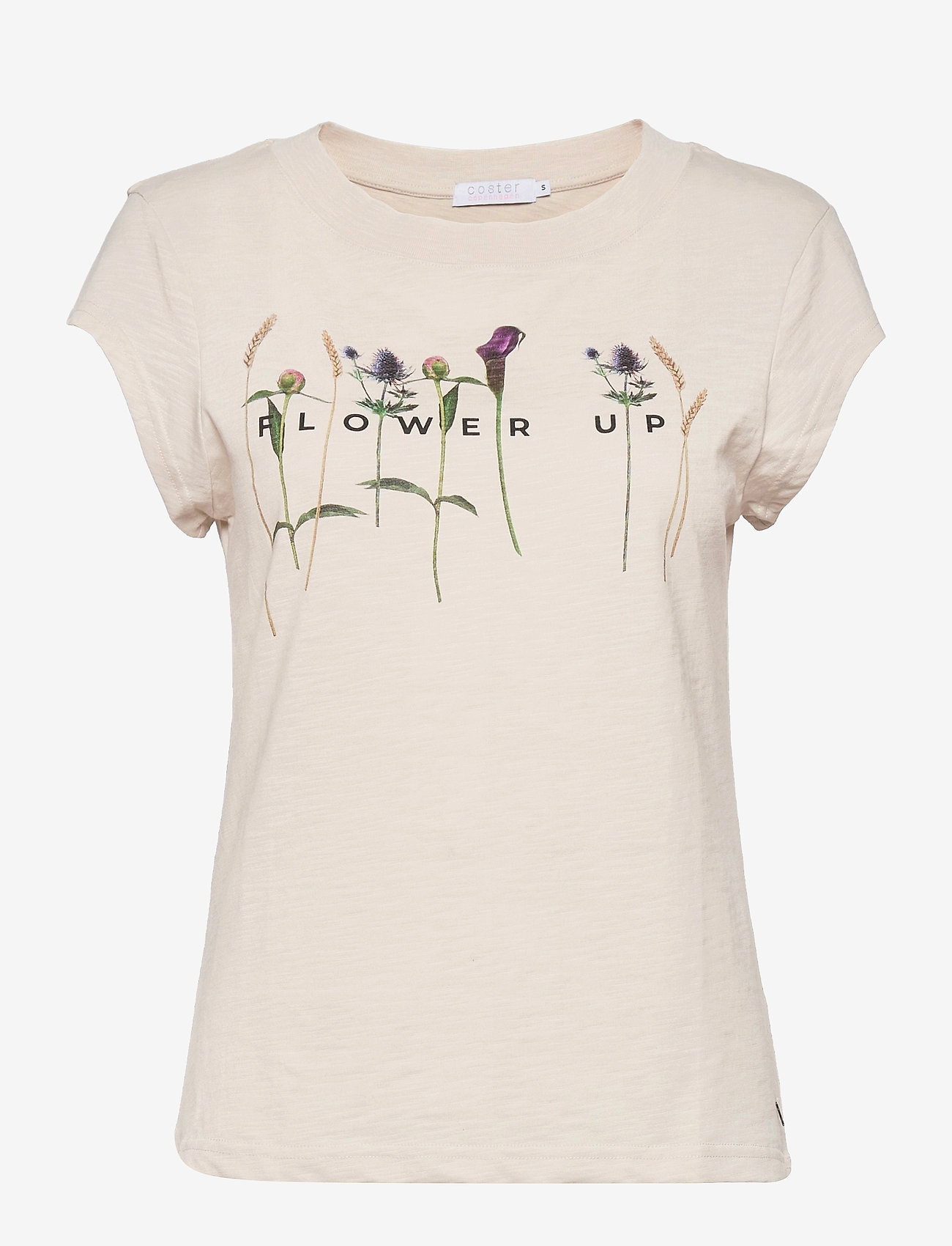 Coster Copenhagen - T-shirt w. flower up print - cream - 0