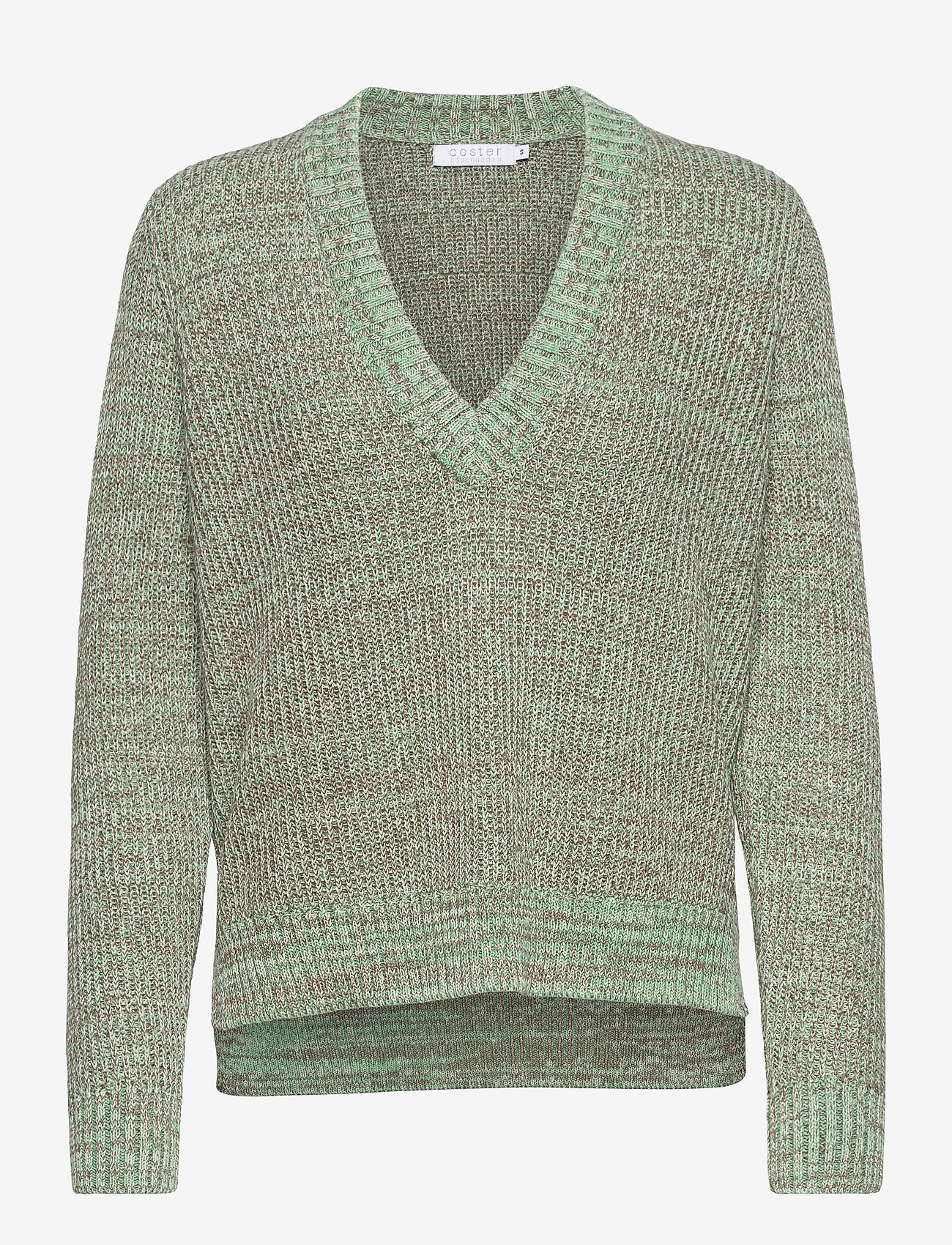 Coster Copenhagen - V-neck sweater in green mix - Seawo - garden greens - 0