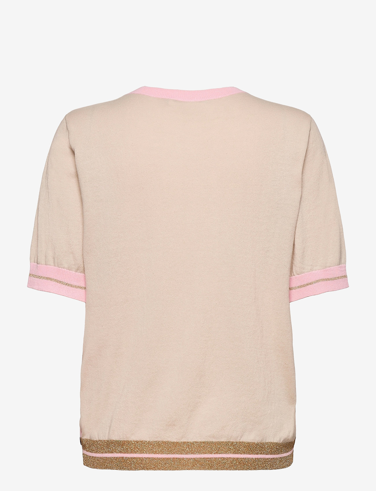 Coster Copenhagen - Knit w. short sleeves and lurex rib - persian pink - 1