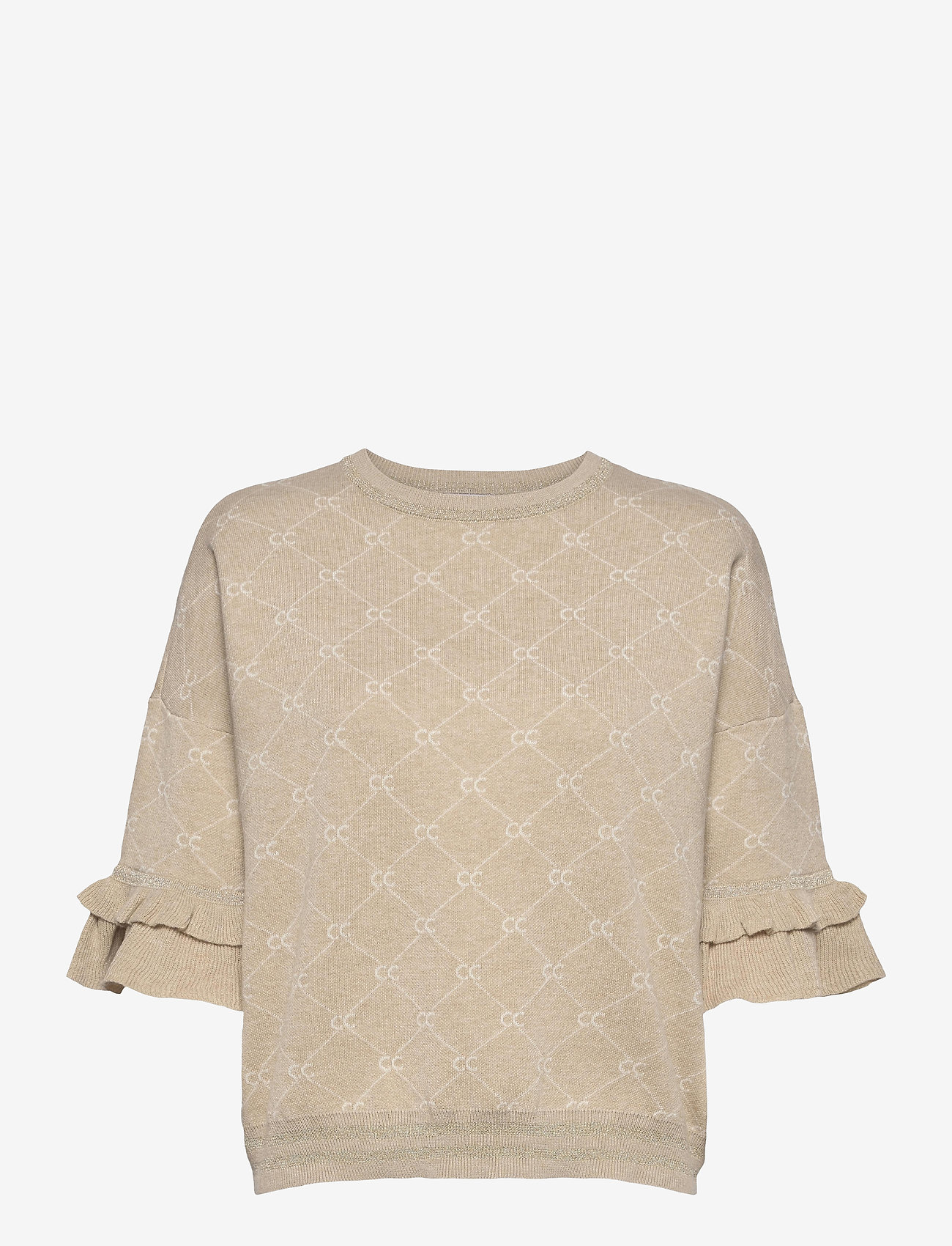 Coster Copenhagen - Short sleeve knit in CC jacquard - cc jacquard - vanilla - 0