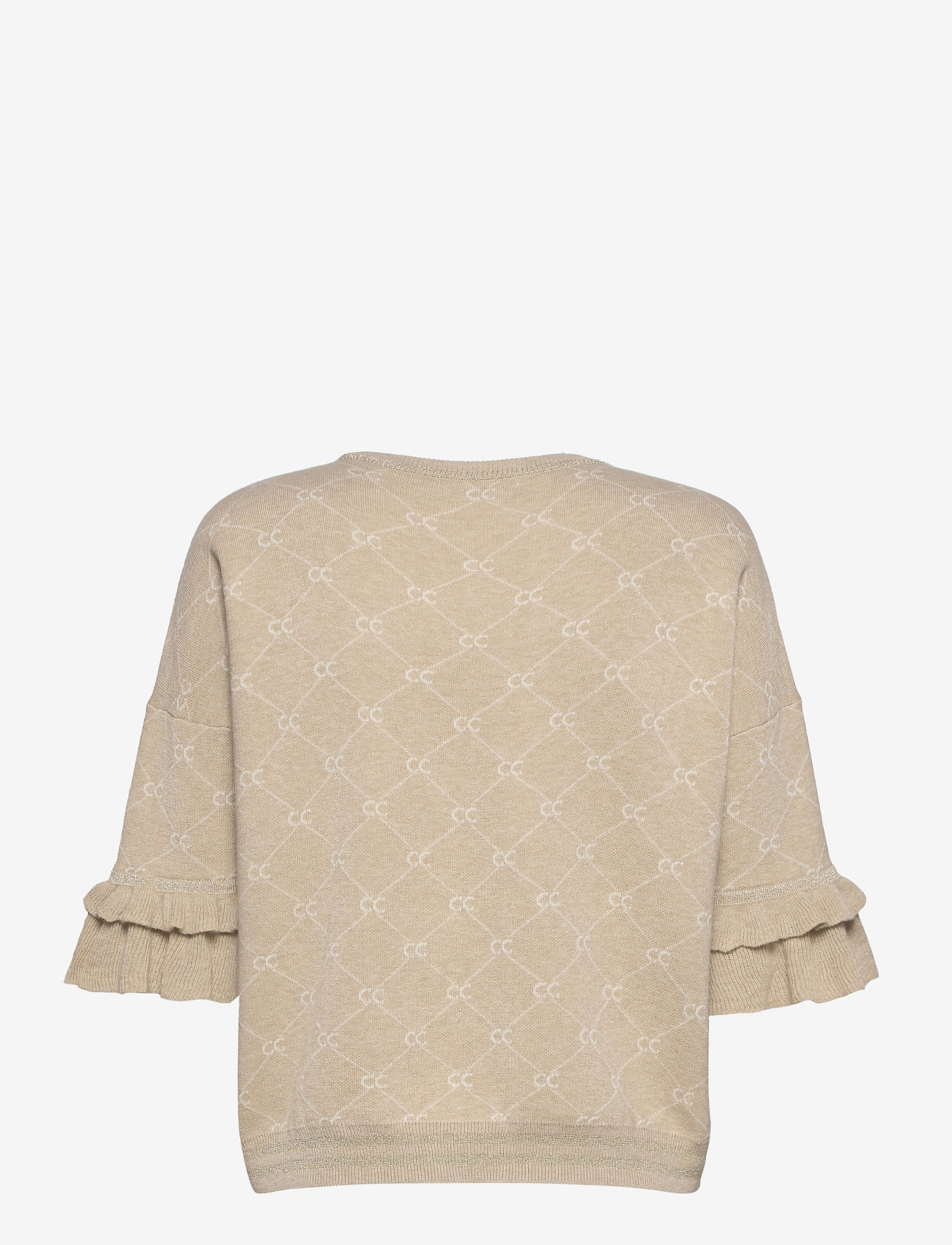 Coster Copenhagen - Short sleeve knit in CC jacquard - cc jacquard - vanilla - 1