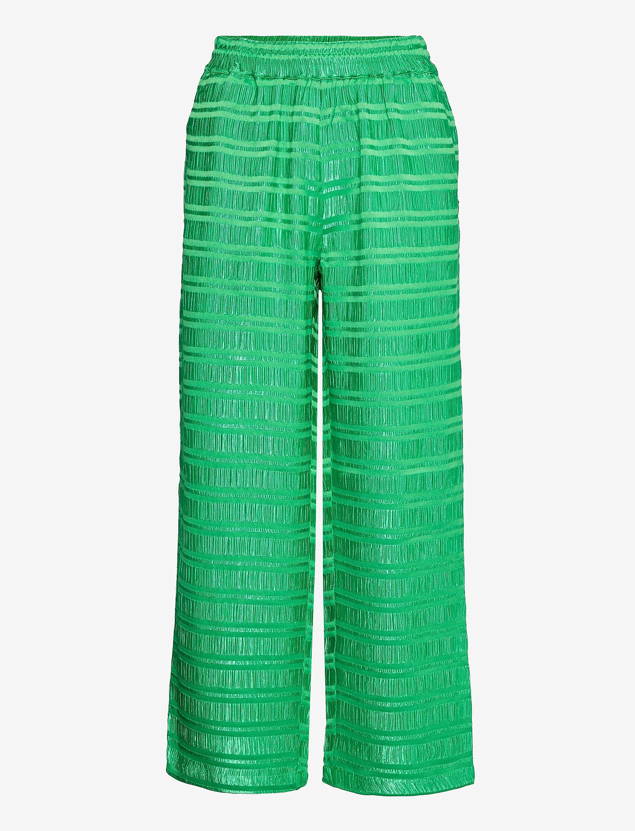 Coster Copenhagen - Pants w. elastic waist in stripe ja - emerald green - 0