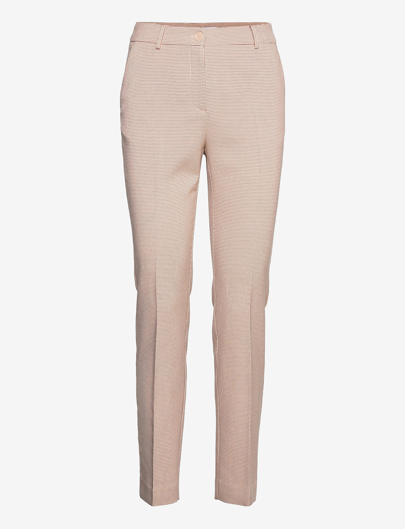 Coster Copenhagen - Pants with press folds - LUCIA fit - slim fit hosen - cream/pink check - 0